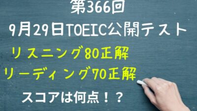 2024年9月29日（午前）TOEIC公開テストの結果